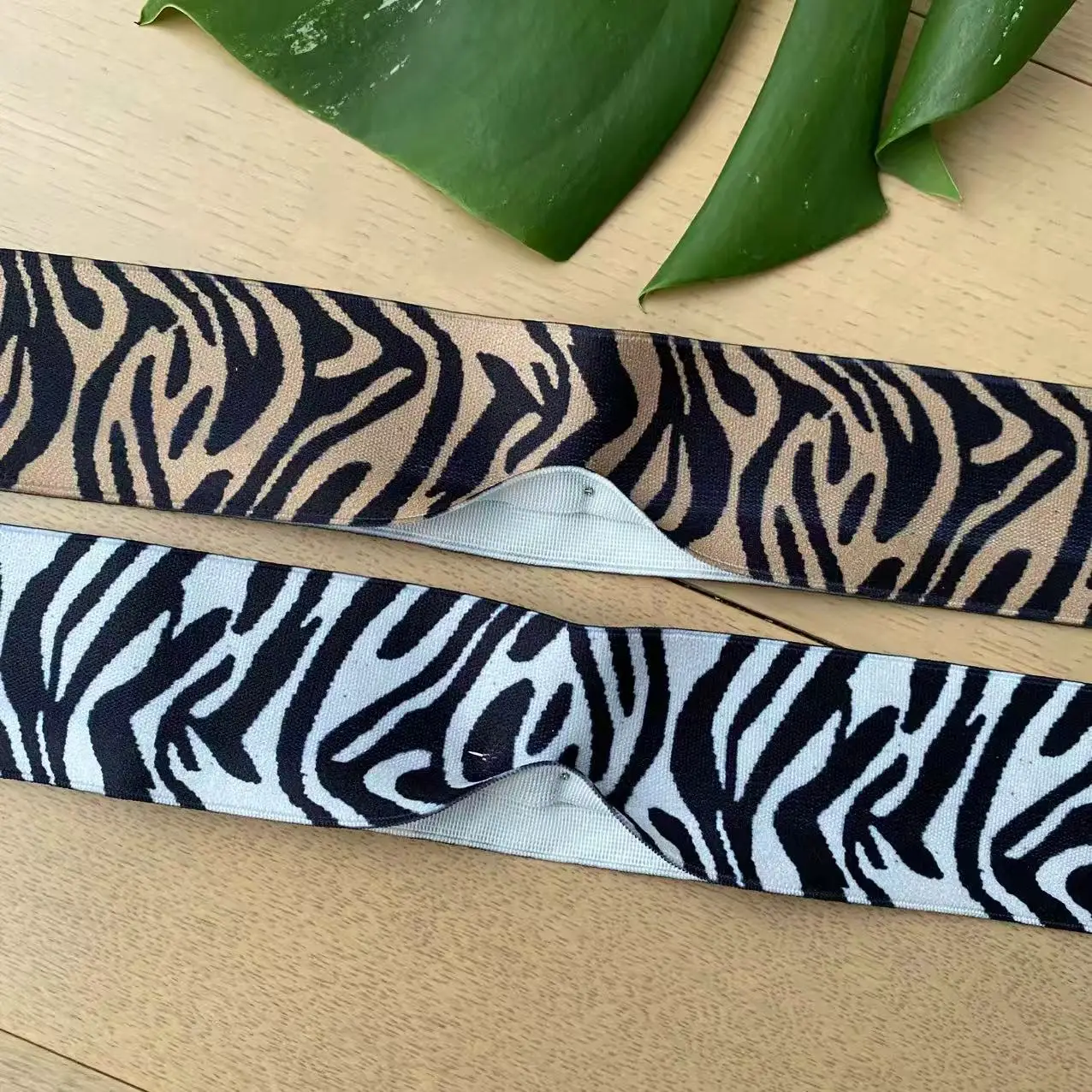 Y-shaped open elastic band leopard print pattern replacement pants side strips widened pants skirt waist clothing accessories