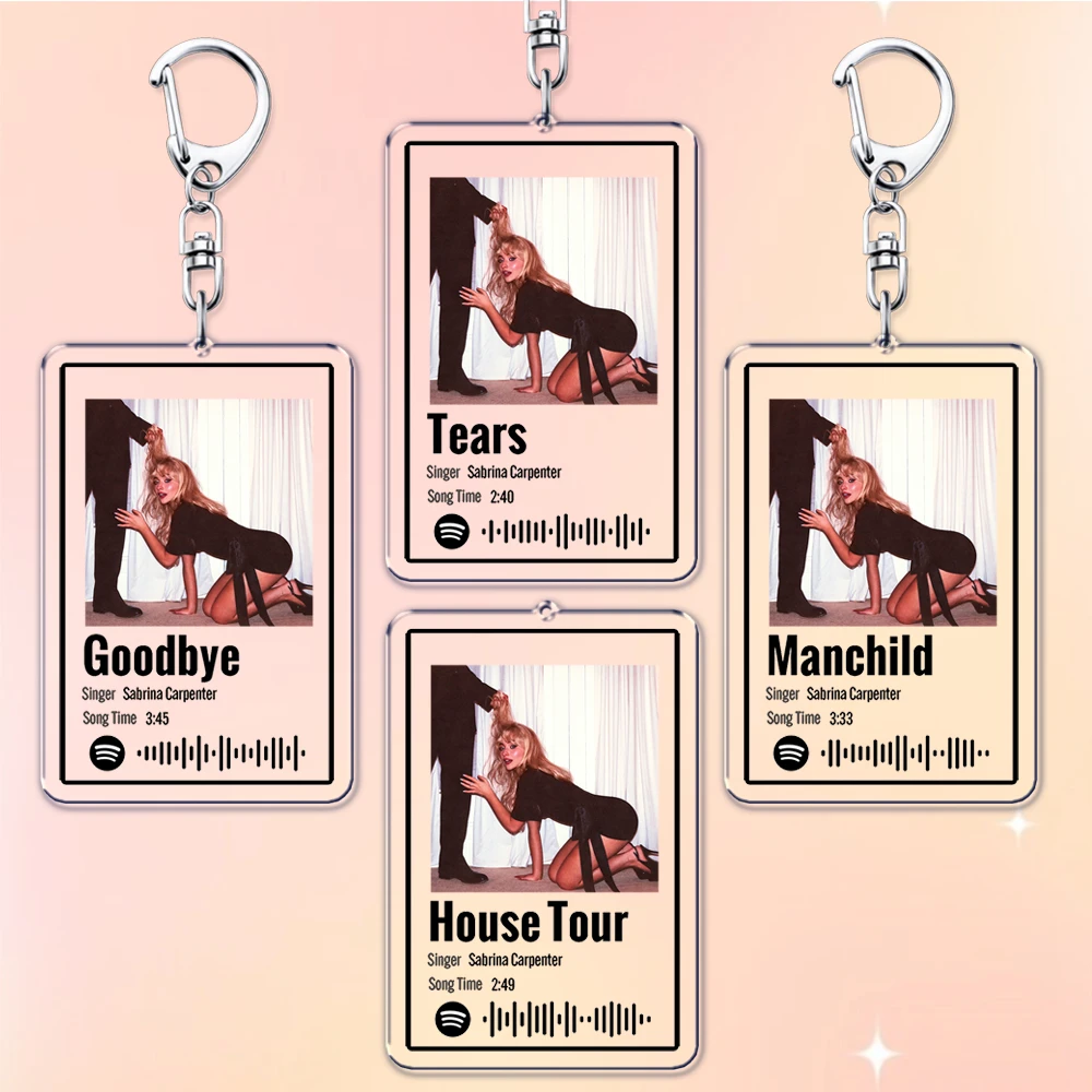 Hot Singer Music Mans Best Friend Keychains for Women Accessories Bag Manchild House Tour Keying Jewelry Fans Friends Gifts
