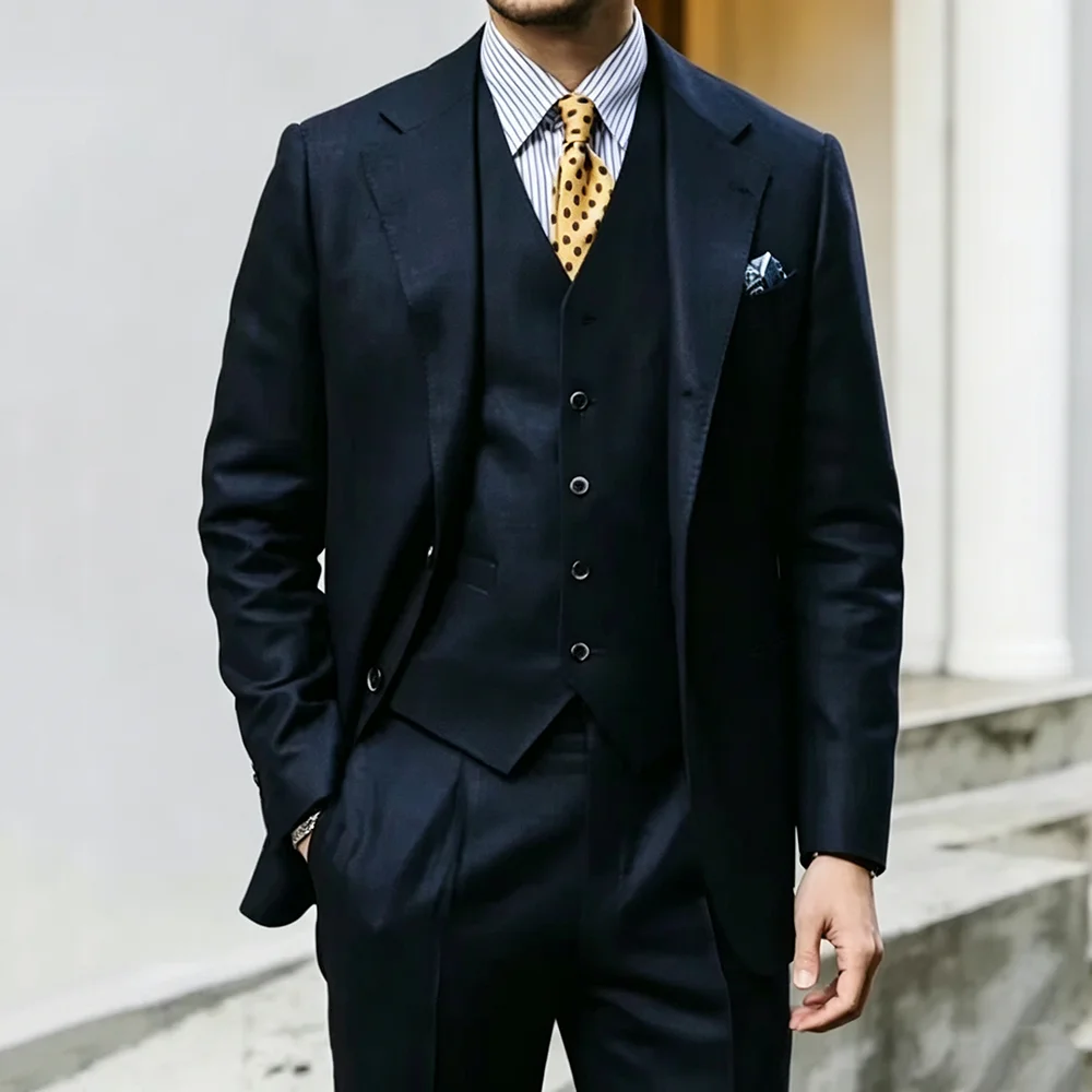 Single Breasted Men's Suit Formal Wedding Suits For Men Groom Tuxedo Custom Slim Fit 3 Piece Blazer Sets Ternos Masculino