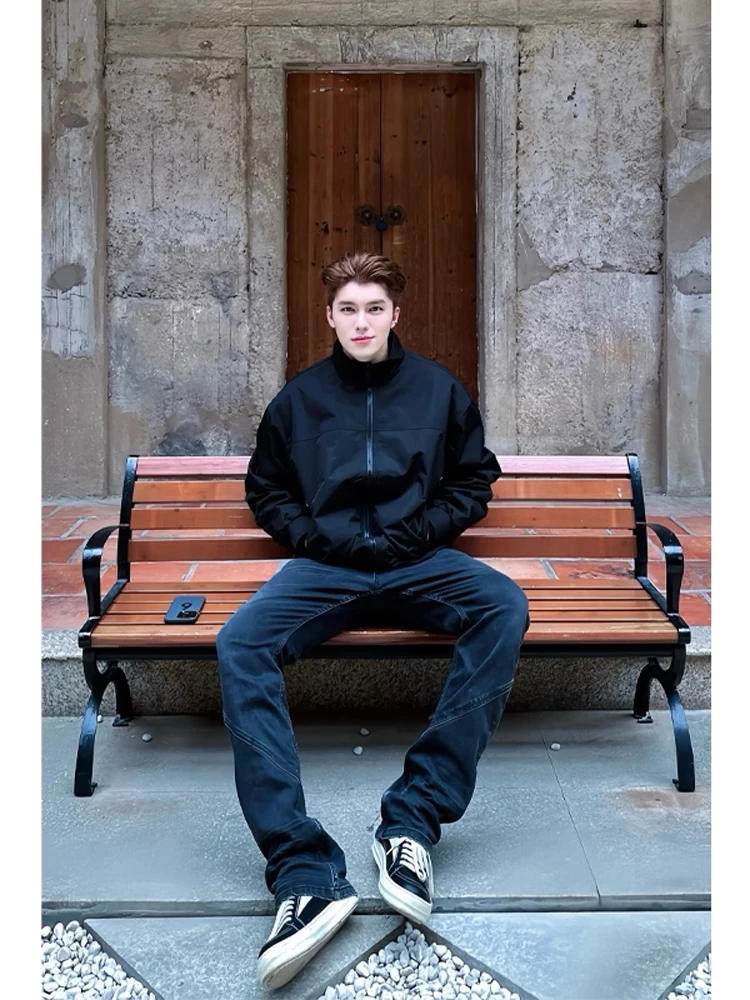 

Bla Cleanfit Tee-Proof Stand Collar Workwear Jaet American Sle oulder Outdoor Men's Autumn Soft ell Fce Coat