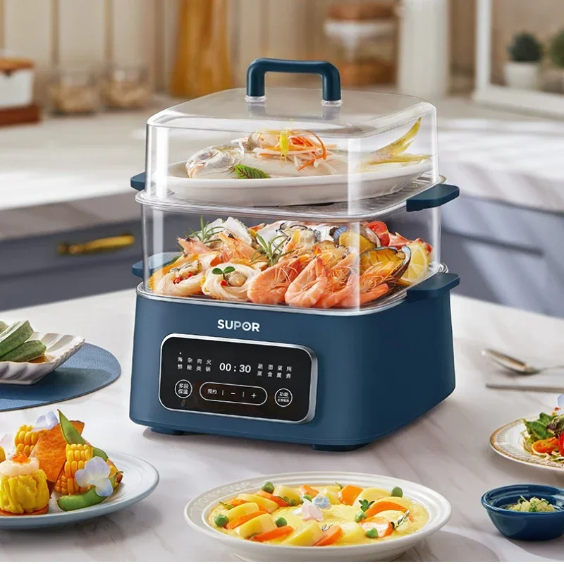 Electric Steamer Household Three-Layer Small Electric Steamer Stainless Steel Intelligent Reservation Cooking All-in-One Pot