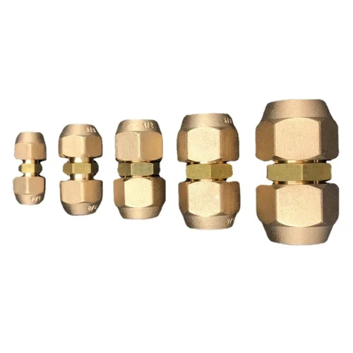 Conector de montaje de tubería acampanada, reductor Euqal, acoplamiento con tuerca para tubo de cobre de aire acondicionado, 45 grados, SAE, 1/4 "", 3/8"", 1/2 "", 3/4""