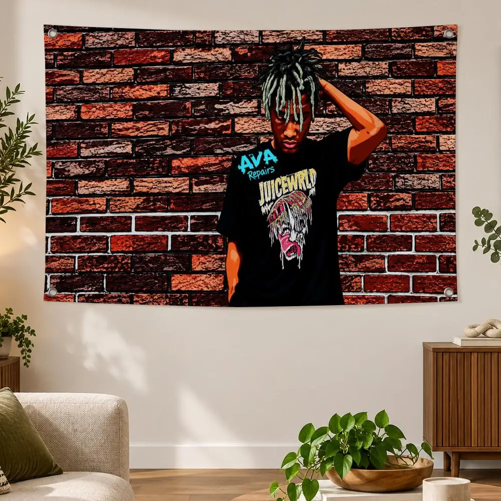 Rapper J-Juice WRLD-Goodbye Flags Banner Decor for Bedroom,Garden,Party,Club,Gaming Room,Indoor Outdoor