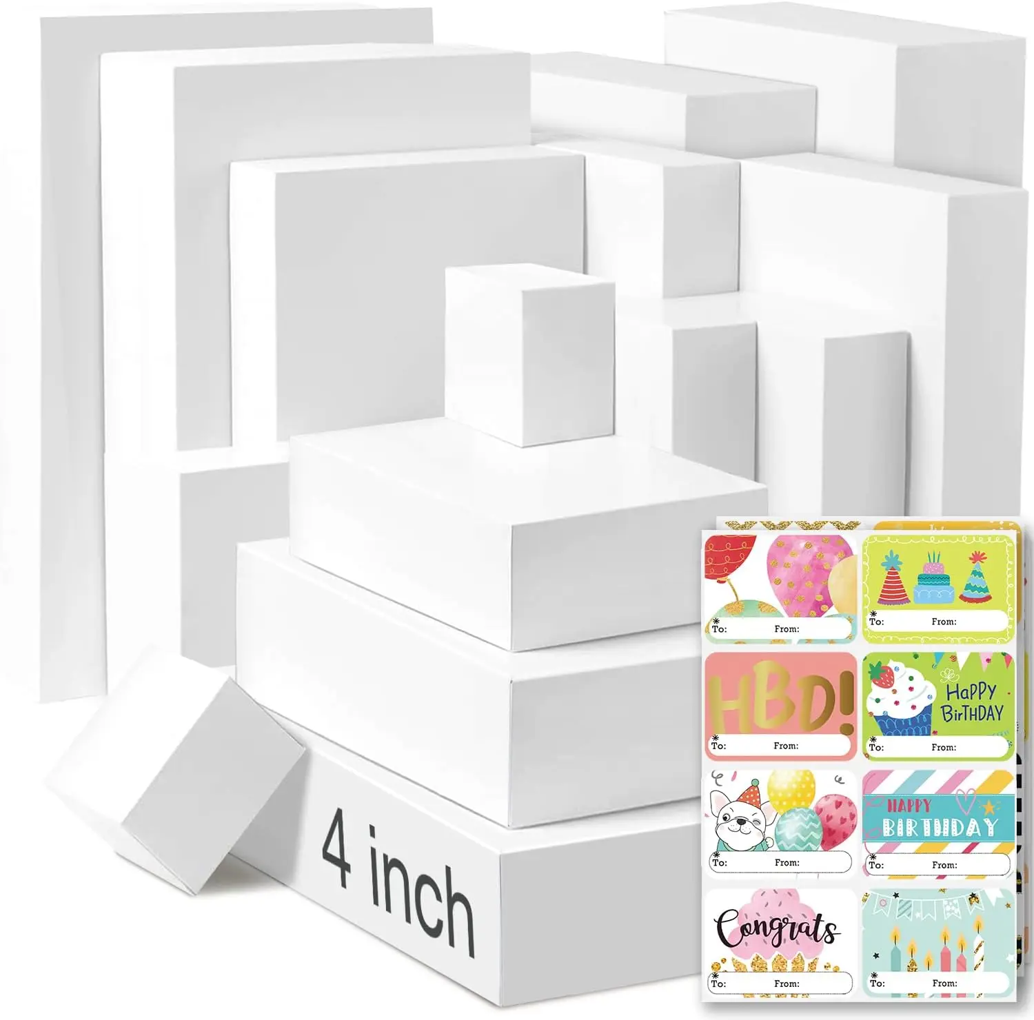 

16 белых подарочных коробок с крышками для упаковки больших предметов одежды (разные размеры для халатов, одеял)