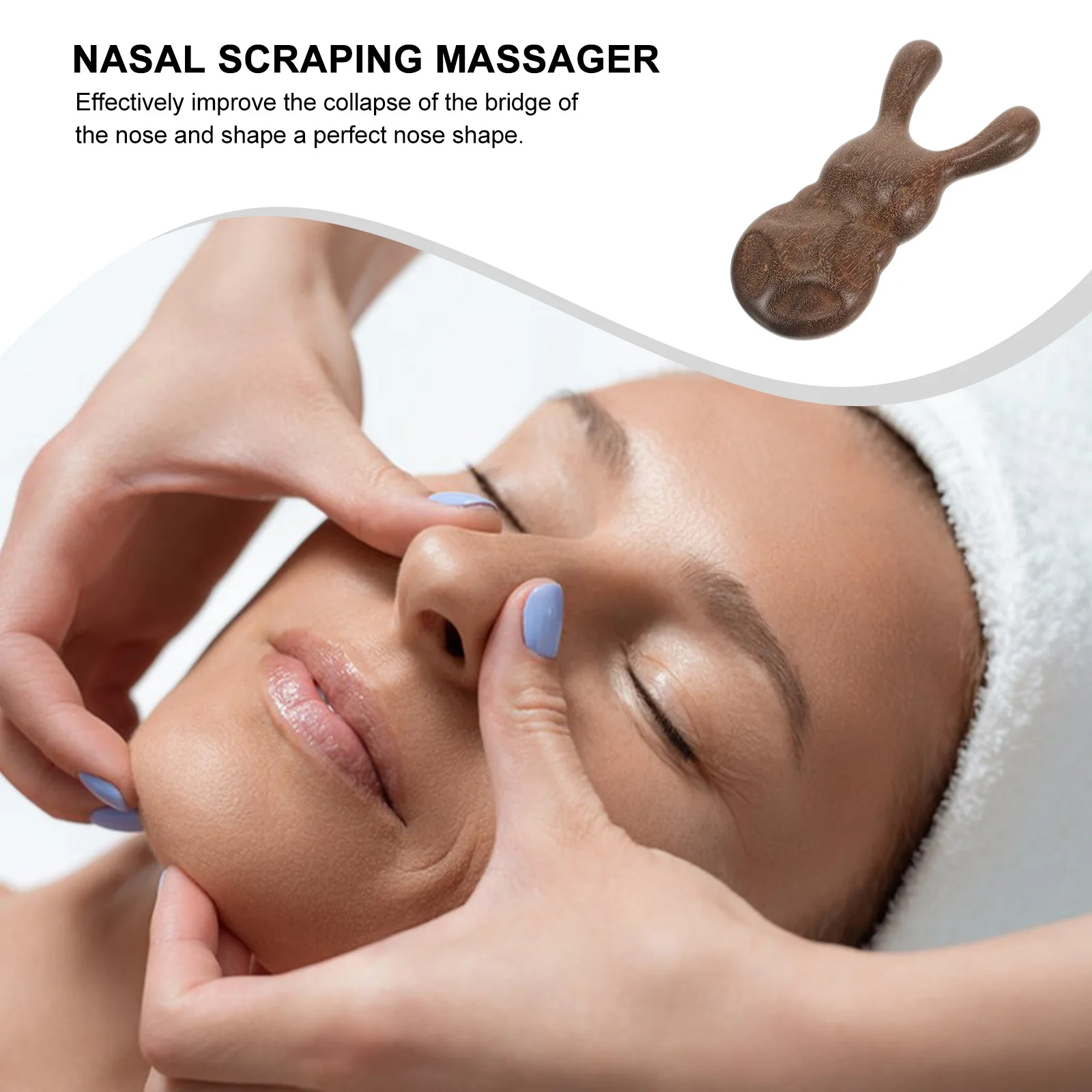 

Nasal Scraping Massager Lightweight Wooden Face Gua Sha Tool Portable Mini Body Massage Rod For Facial Acupoint Relaxation