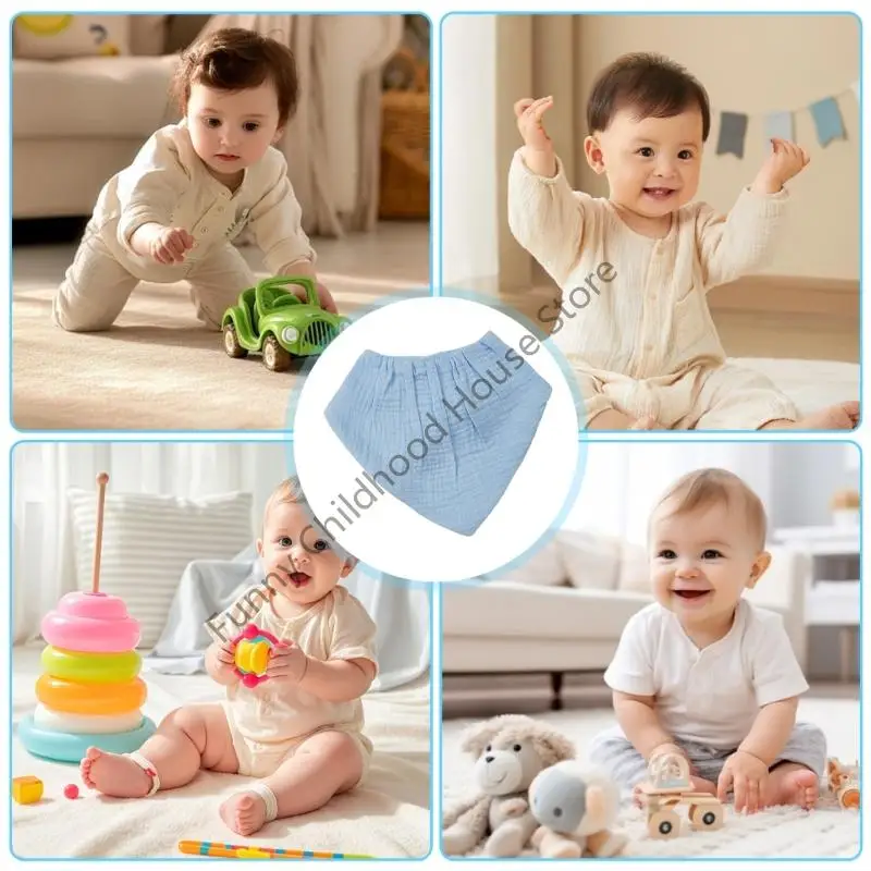 

D0LA Absorbent Bandana Scarf Bib For Baby Cotton Comfortable Saliva Towel Easy Cleaning Drooling Protections