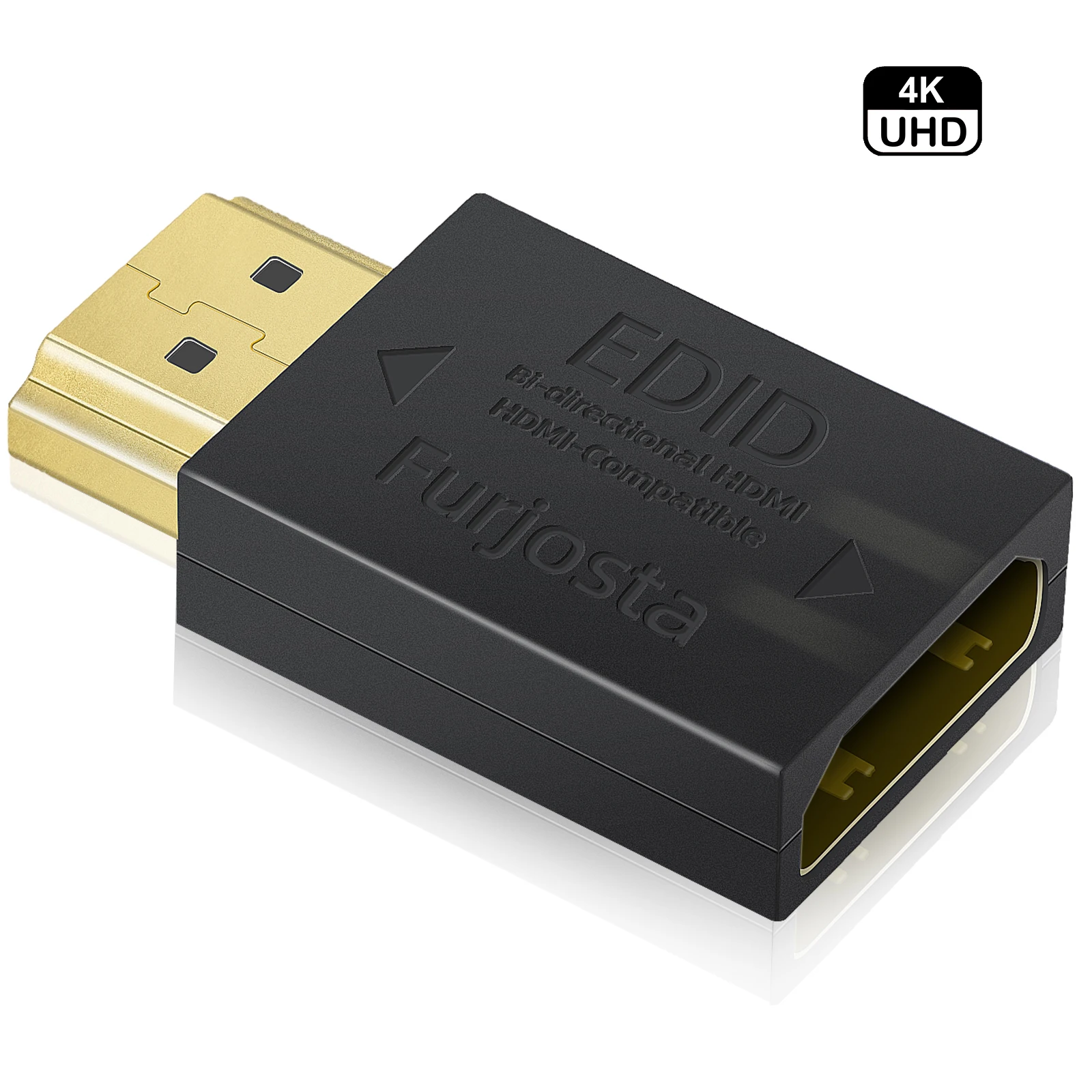 Furjosta hdmi emulador passar através de 4k adaptador ultra fino ajuste headlesskeep o edid do monitor interruptores ativos e extensores