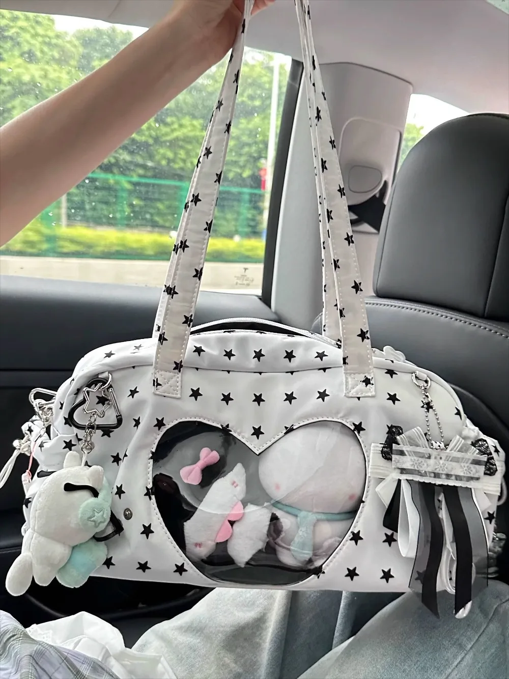 

Star Print Shoulder Bag Y2k Korean Style Bolsos De Mujer Shoulder Crossbady Sac Femme Transparent Love Bags for Woman Bolso