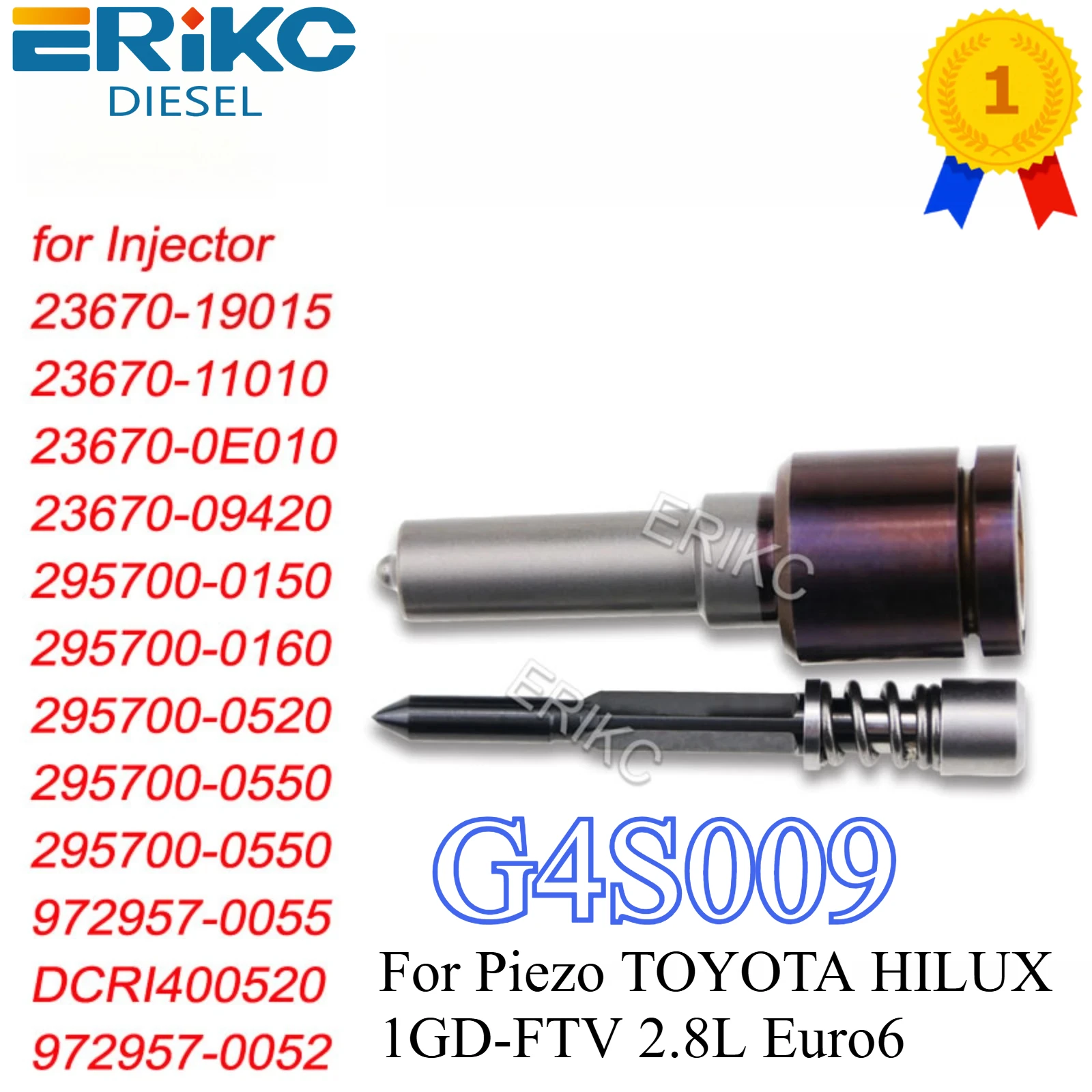 23670-0E010 G4S009 디젤 인젝터 스프레이어 295700-0550 커먼 레일 노즐 팁 피에조용 토요타 하이럭스 1GD-FTV 2.8L 유로6