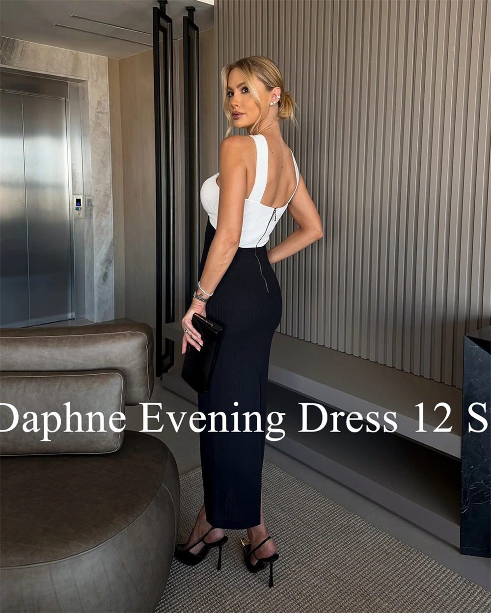 Temperamento personalizado halter contraste cor vestidos de noite graciosa camisa plissados zíper voltar vestido de festa robe