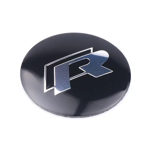 4 pcs Metal emblem Aluminum Centro of Car Wheel Caps Caps Emblem Sticker for Volkswagen VW R GTI Golf 5 7 Beetle Polo Passat B6 Tiguan 9 Main Sales VW Passat - №7