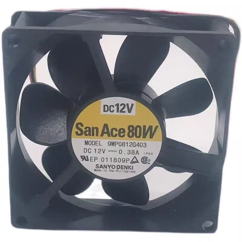 for SANYO 9WP0812G403 12V 0.38A 8025 Waterproof Cooling Fan for Robot Medical Disinfection Machine