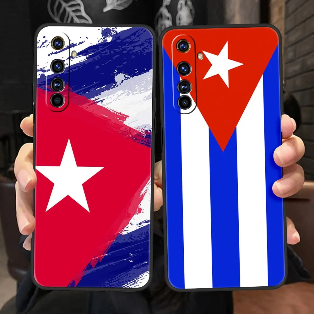 Cuba flag Art Case For OPPO Realme 9 8 7 6 GT2 Pro Plus 5G Phone Cover Realme 8i 9i C25 C21 C11 C3 Black Silicone Coque Funda