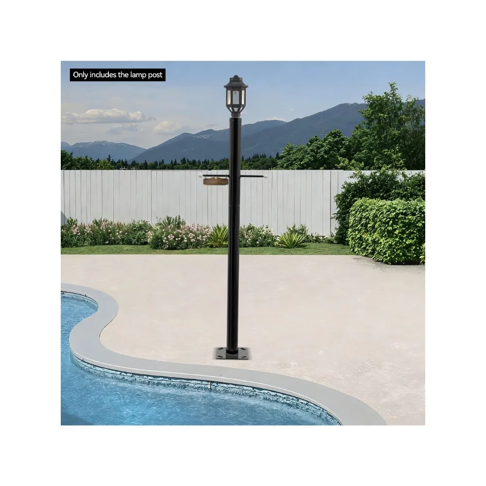 2.5m Split Street Light Pole - Weather/Rust-Resistant Baking Paint, Sleek Edges,  for Driveway Sidewalk Outdoor Decor Lighting