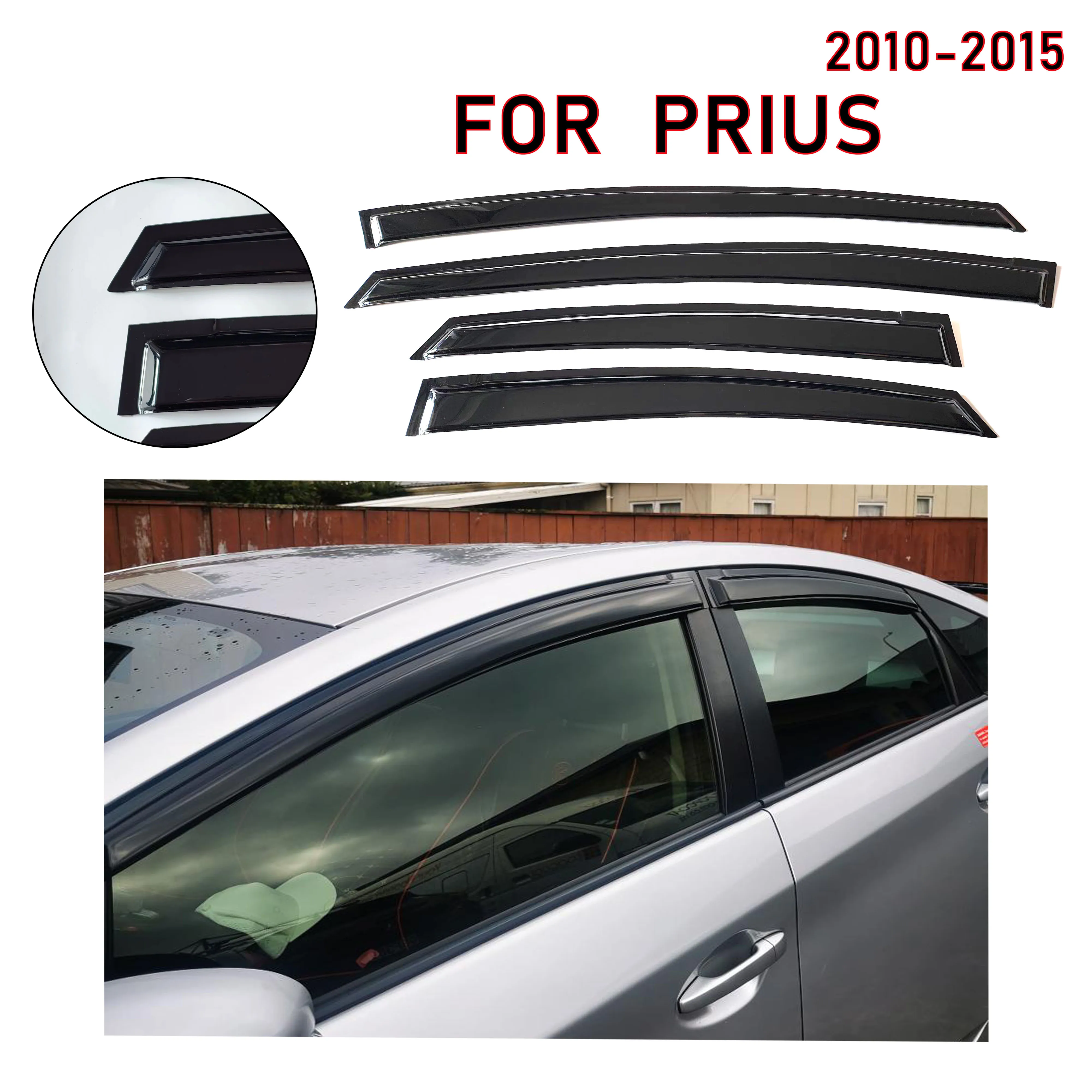 

4 шт. новейшей модели солнцезащитного козырька на окно автомобиля для Prius 2010-2015, оконный козырек от дождя, оконные козырьки от дождя