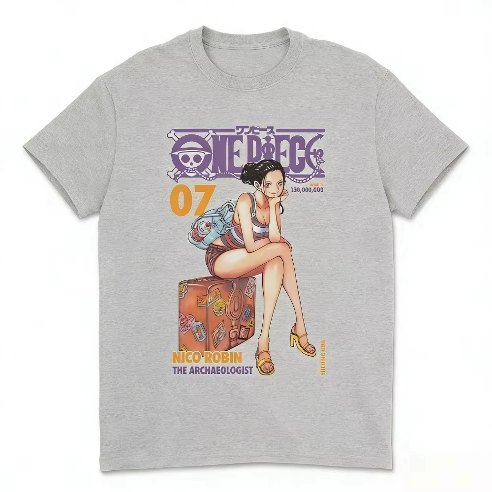 2026 New Hot Summer One Piece Nico Robin Unisex T-shirt New Anime Printed American Trendy Casual Parent Child Top