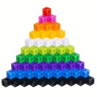 100pcs Connected Cube Toys For Mathematical Counting Plastic Counting Blocks Colored Mathematical Cubes Home School Preschool