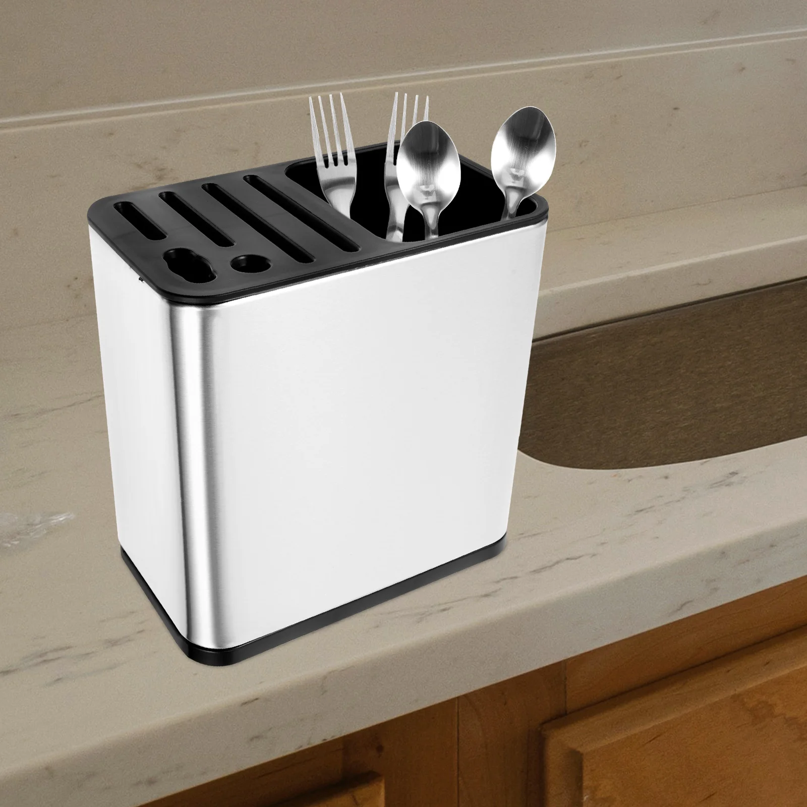 

Stainless Steel Kitchen Holder Tool Combination Utensil Holder Cutlery Organizer H2750 Knife Rack Storage Box