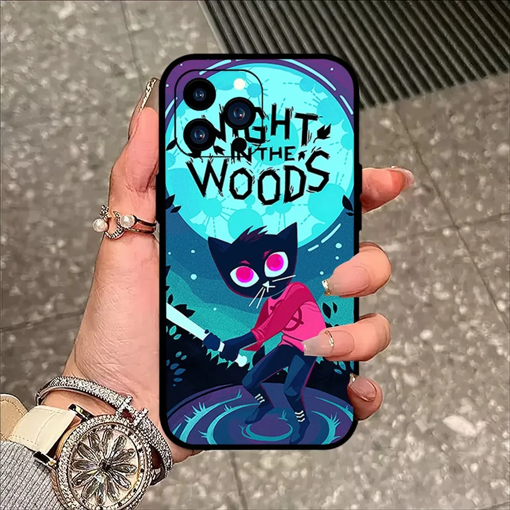 Cat Game Night In The Woods Phone Case For iPhone Mini 11 12 13 14 15 Pro XS Max X Plus SE XR Black Soft Shell