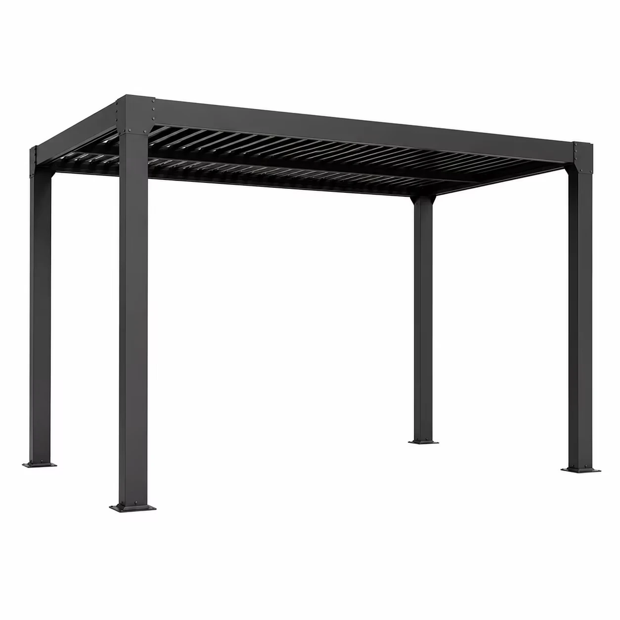 Modern Aluminum Pergola Outdoor Waterproof Louvered Gazebo With LED Lighting Adjustable Roof Heavy Duty Patio Garden Shelter Kit