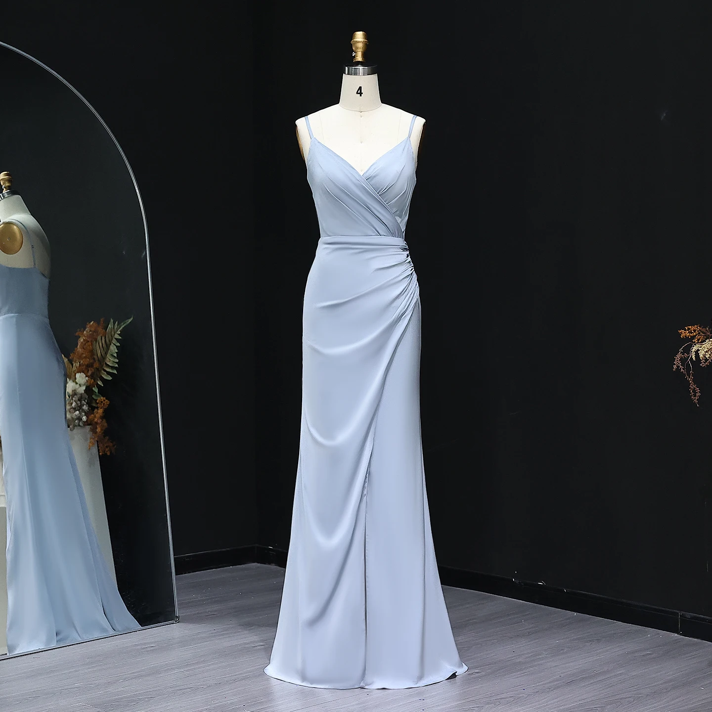 

Синее атласное платье подружки невесты с драпировкой в форме сердца Sharon Said, длинное свадебное платье для гостей для женщин, BS279, индивидуальное