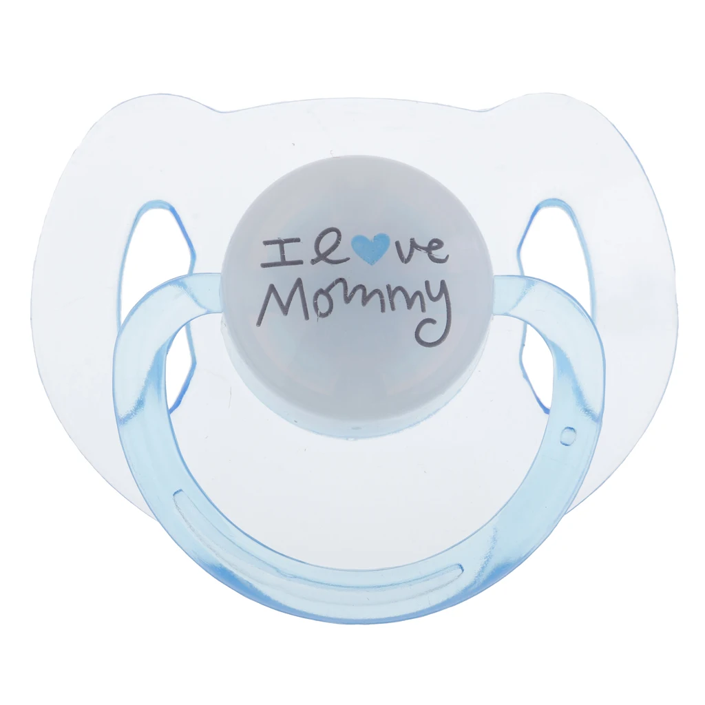 ABS Dummy Pacifier Reborn Magnetic Pacifier Dummy Toy Baby Doll Supplies Accessories Kids Birthday Gift Clear & Blue