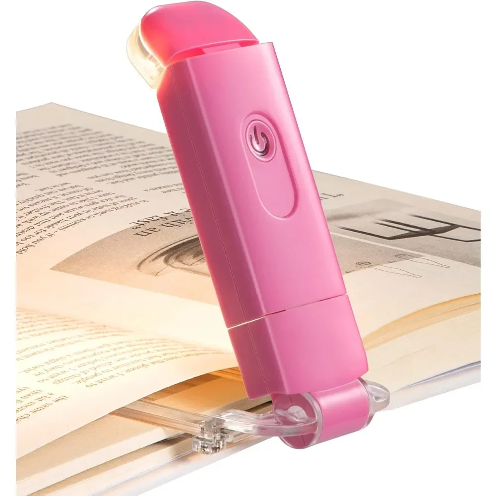 

USB Rechargeable Book Reading Light, Warm White, Brightness Adjustable, LED Clip on Book Lights for Reading in Bed