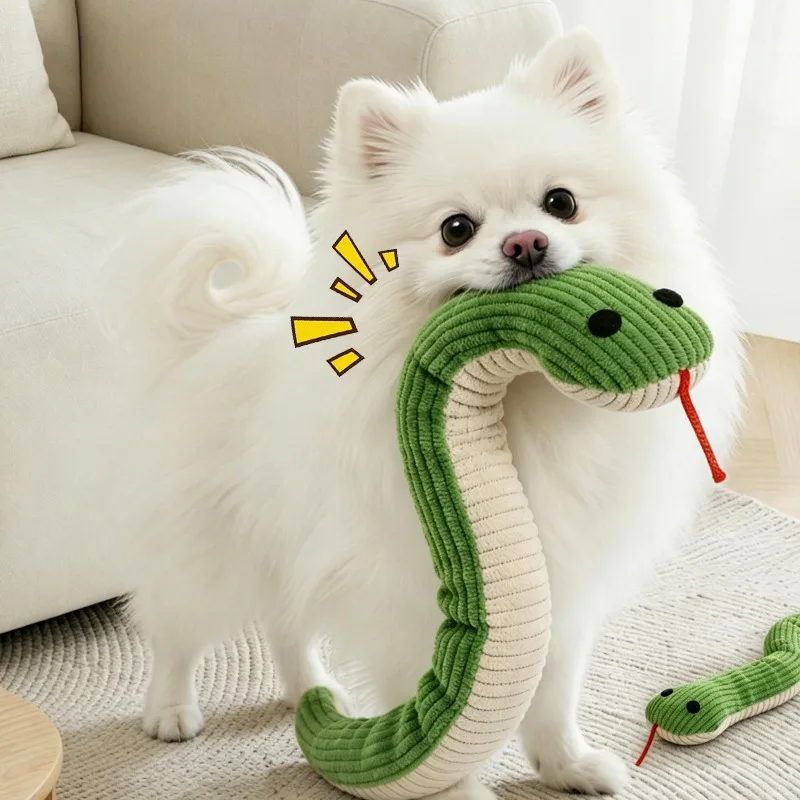 1 jouet interactif pour chat et chiot, style petite serpe verte, pour animaux de compagnie, pour le divertissement personnel, à mâcher, en papier, avec son.