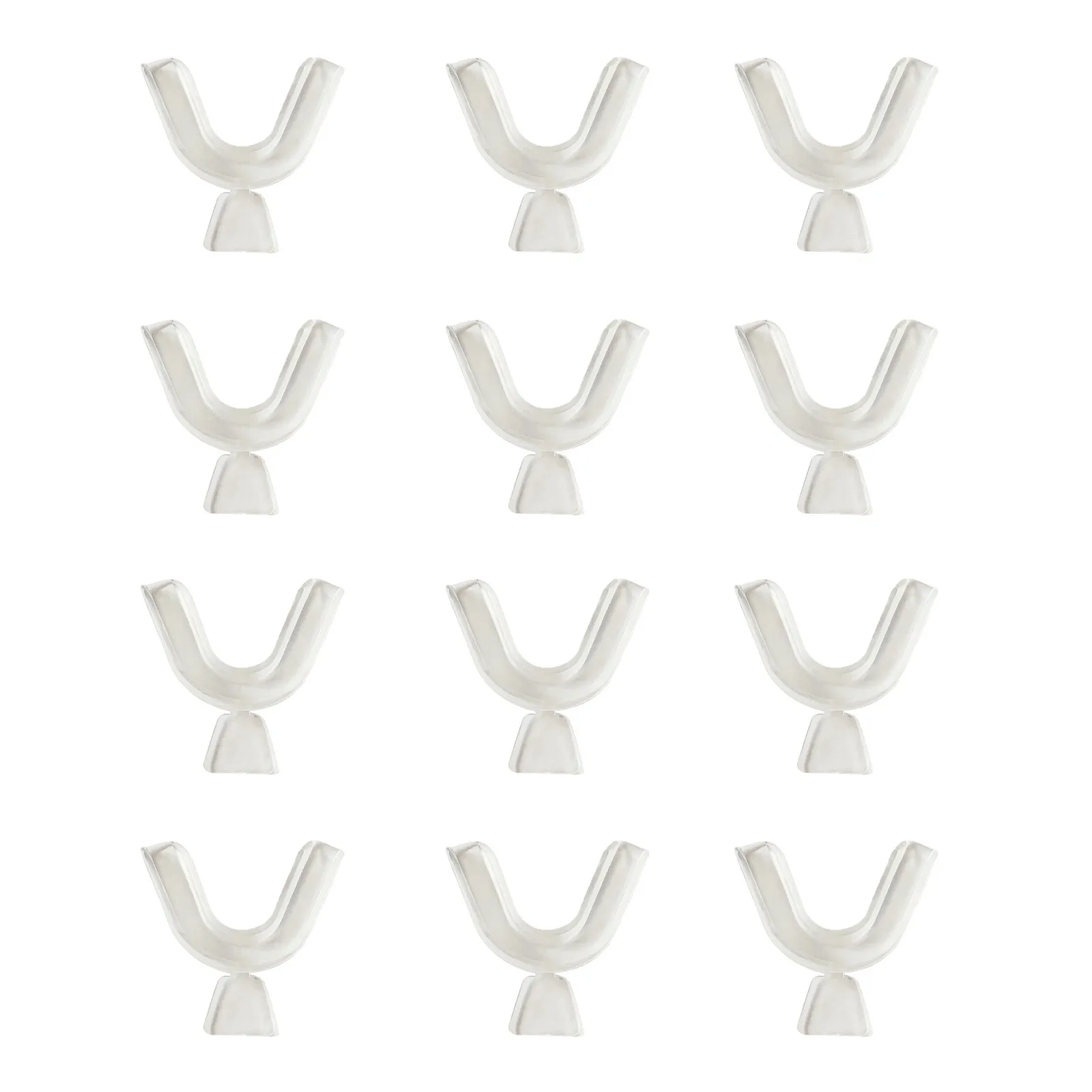 12Pcs Transparent Dental Night Guard for Teeth Grinding Bruxism Sleep Protection Upper Lower Mouth Trays Whitening