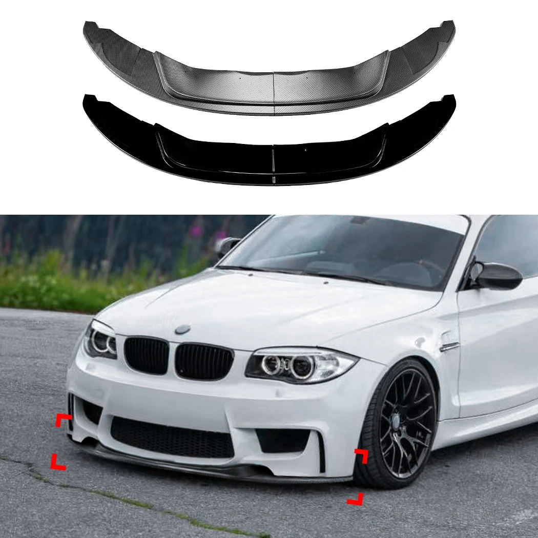 Glossy Black Front Bumper Lip For BMW 1 Series E82 1M 2011-2012