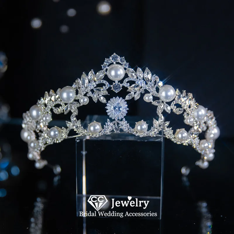

CC Корона Свадебные аксессуары для волос Женские прически Свадебный головной убор Обручальные украшения 100% диадемы и короны ручной работы QS205