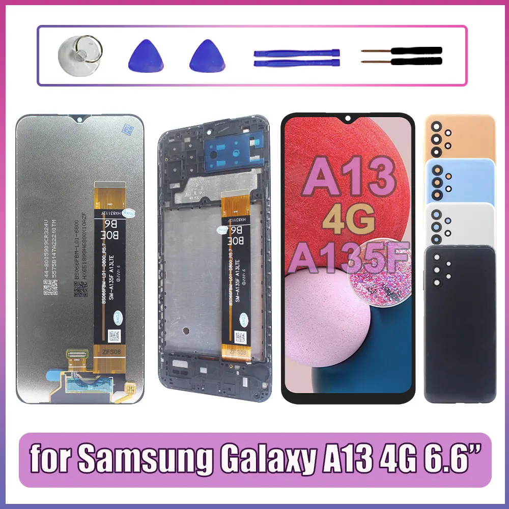 For Samsung Galaxy A13 4G Phone LCD Display Touch Screen Digitizer Panel Assembly for Samsung Galaxy A13 A135F A135M A135U A135N