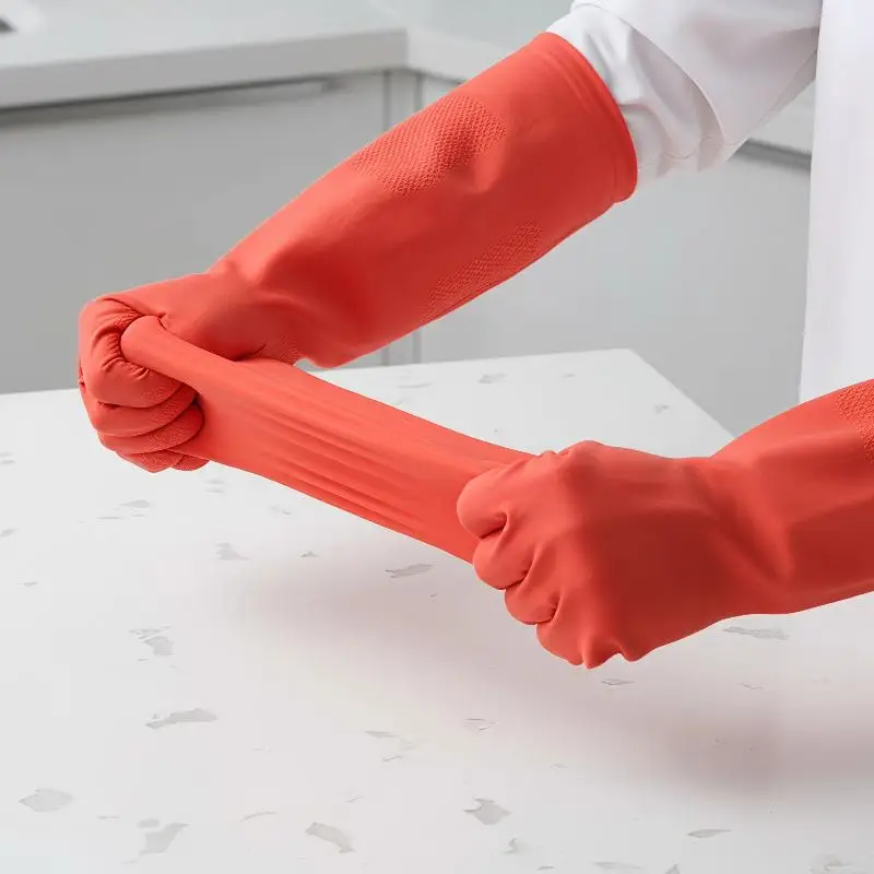 Extra Long Rubber Cleaning Gloves Waterproof Non Slip Tear Resistant Eco Friendly Reusable for All Household Cleaning Tasks