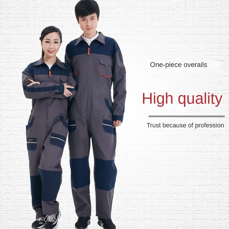 

Men's One-piece Overalls Dustproof Comfortable Breathable Repair Automobile Wear-resistant Long-sleeved Jumpsuit Cargo Pants