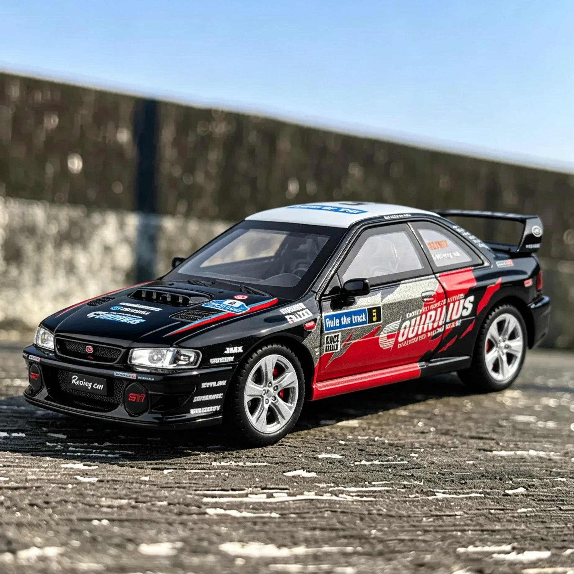 1:24 Impreza WRX STI Supra A80 E46 Dawn Car Alloy Metal Diecast Model Car Miniature Vehicle Decoration Desktop Display Holiday