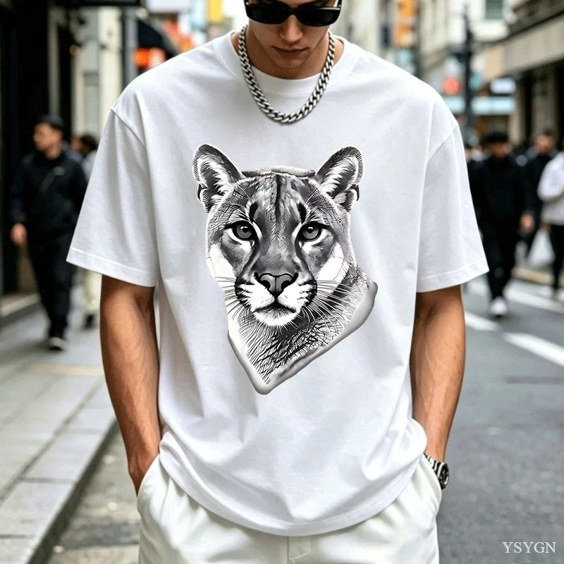 Cougar T Shirt Naturliche Big Cat Beauty Graphic T Shirts Top Men Women Comfortable Short-sleeve Tshirts Unisex Clothing Tops