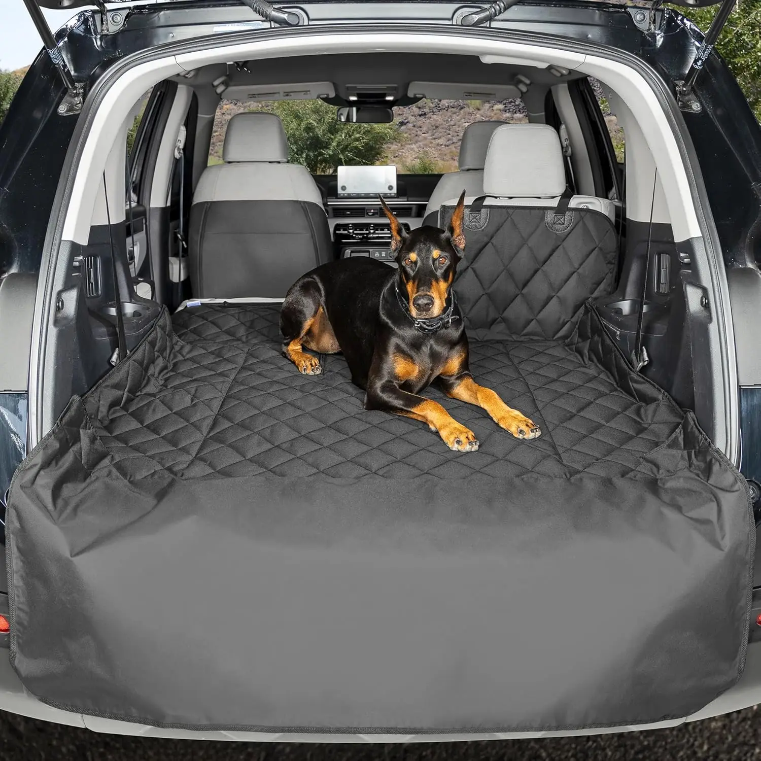 Split Cargo Liner for SUV with Dogs & Pets - Heavy-Duty Waterproof Trunk Mat, Fits 60/40 Split Seats, Machine Washable Non-Slip