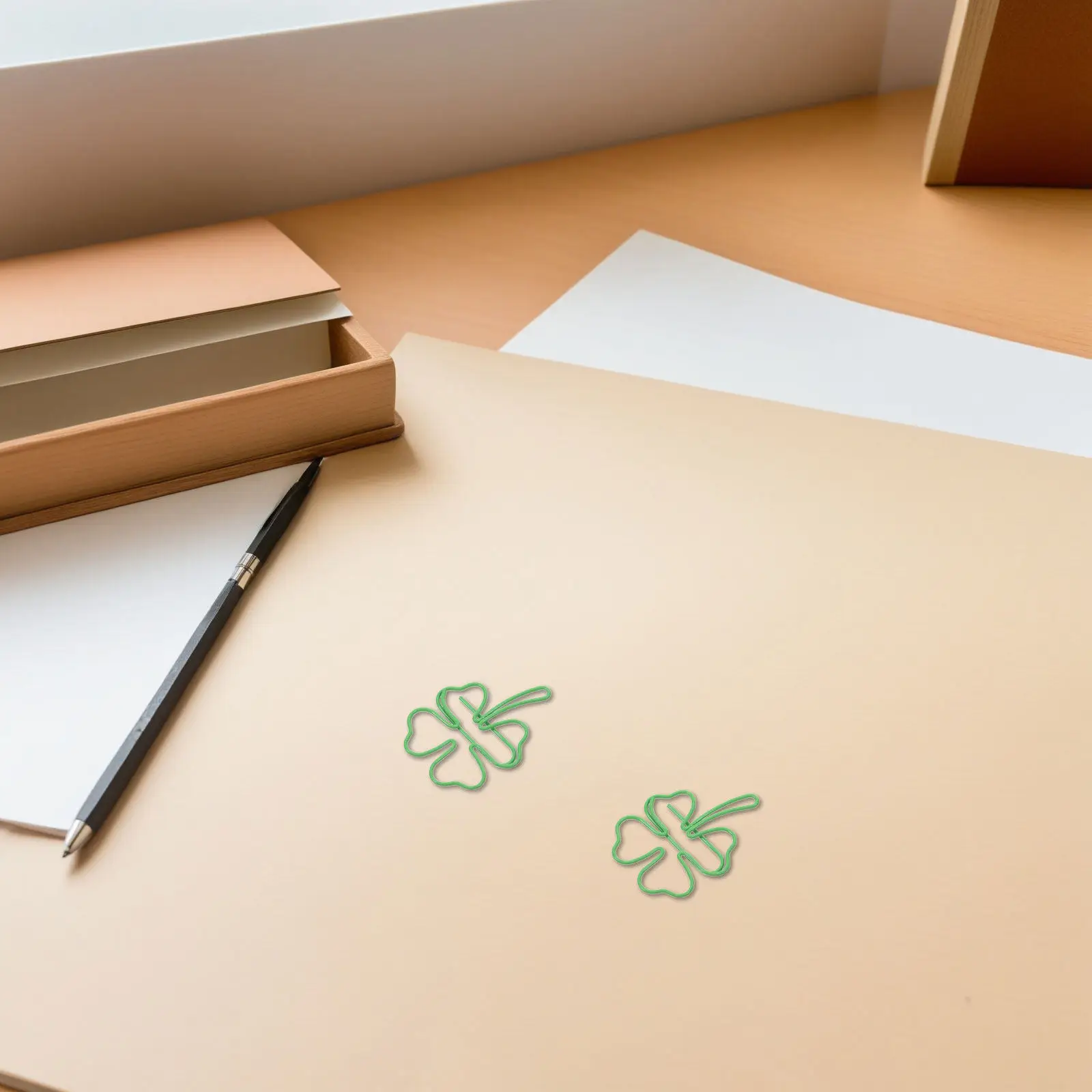 

80Pcs Four Leaf Clover Paper Clips Decorative Metal Clips Irish Festive Design for Planner Journals Bookmarks St Patricks Day