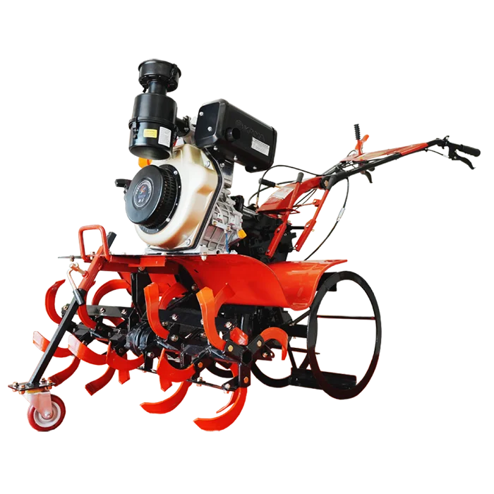 The newly designed direct connection four-wheel drive micro-cultivator