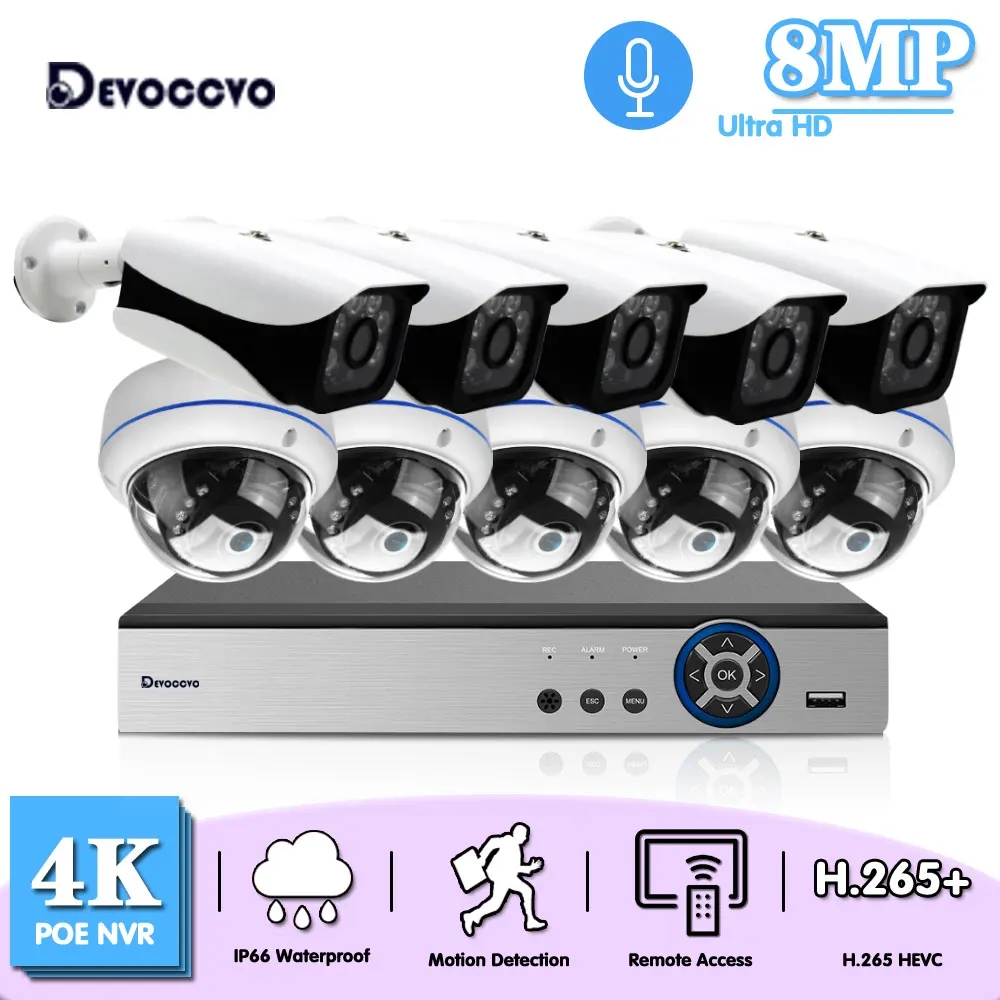 poe cctv camera system grupo 8ch nvr kit ao ar livre impermeavel 8mp 10ch camera de seguranca ip video surveillance system kit p2p 4k 01