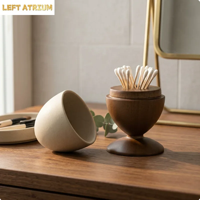 Egg Shaped Coarse Ceramic Storage Jar, Toothpick Box, Tableware Organizer, Container, Desktop Decoration and Accessories
