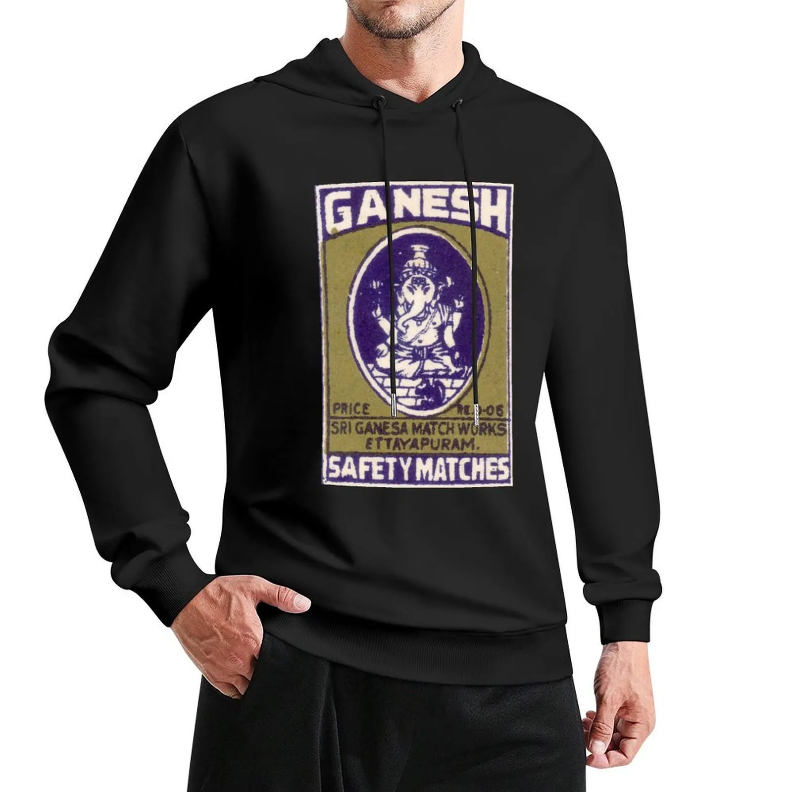 

Vintage Indian Matchbox #394 Pullover Hoodie male clothes autumn clothes hoodie man