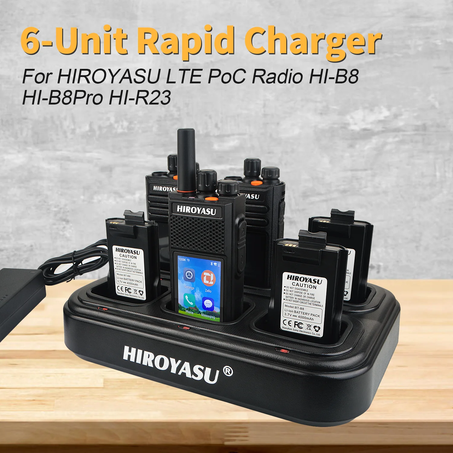 Hiroyasu HI-B8 HI-B8Pro HI-R23 PoC Radio Six Way Charger