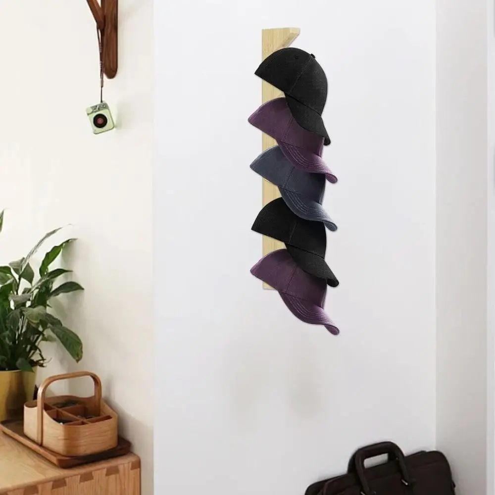 Baseball Caps Wooden Hat Hanger Space-Saving Closet Organization Baseball Hat Holder Display Shelf Mount Wall Hat Rack Bedroom