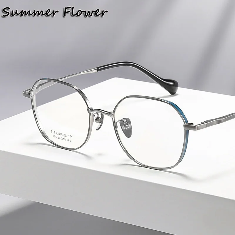 

Men Brand Eyewear Pure Titanium IP Frame Top End Glasses Woman Light Weight Optical Prescription Spectacles for High Recipe