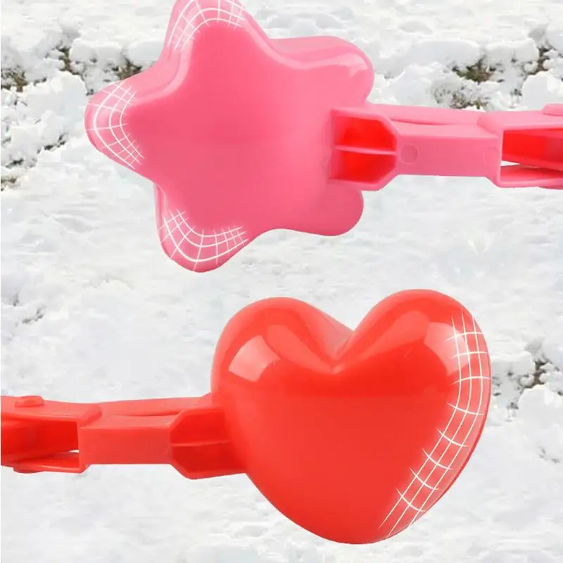 Creativo Gioco all'aperto Ora Pupazzo di neve Plastica Inverno Palla da neve Creatore Clip Stampo Cartone animato Palla da neve portatile per bambini Cuore adulto