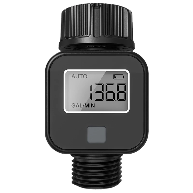 Water Meter for Garden Hose, Measure Water Consumption and Rate, for 3/4inch Hoses and Faucets