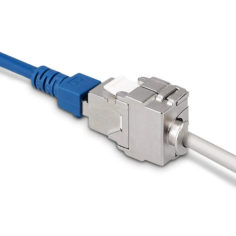 แจ็คโมดูลที่สำคัญ-12ชิ้น CAT6A แจ็คหลักแบบป้องกัน RJ45 6A แมวโมดูลอีเธอร์เน็ต10 Gbit พร้อมตัวเรือนโลหะ