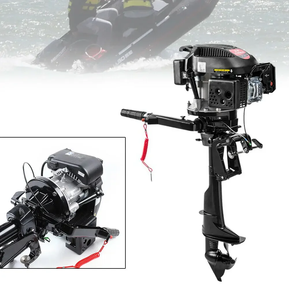 

HANGKAI-Outboard Motor Boat Engine, Air Cooling System, 4 Stroke, Heavy Duty, 6HP