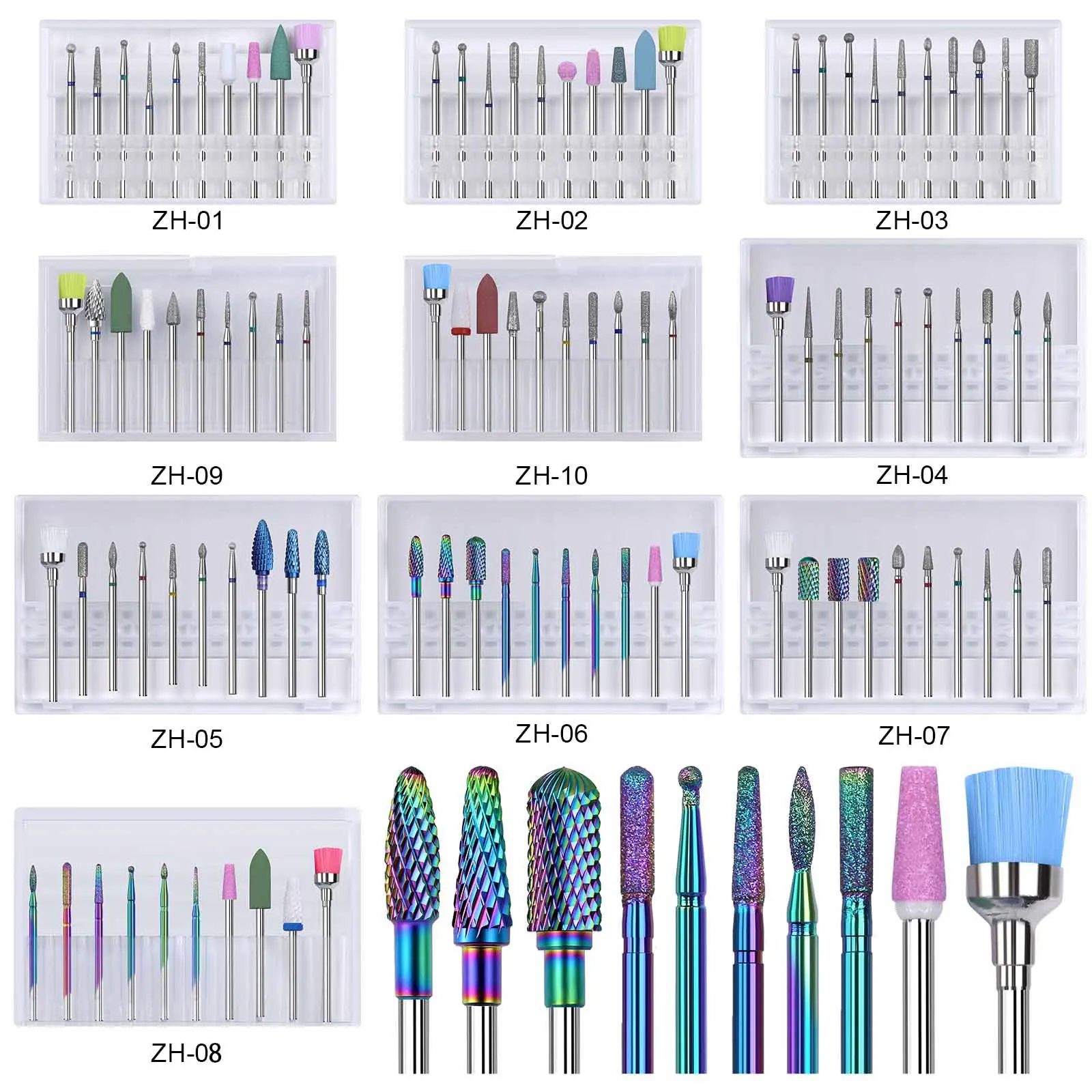 Professional Tungsten Steel Nail Drill Bit Set for Cuticle Removal & Polishing Manicure Tools